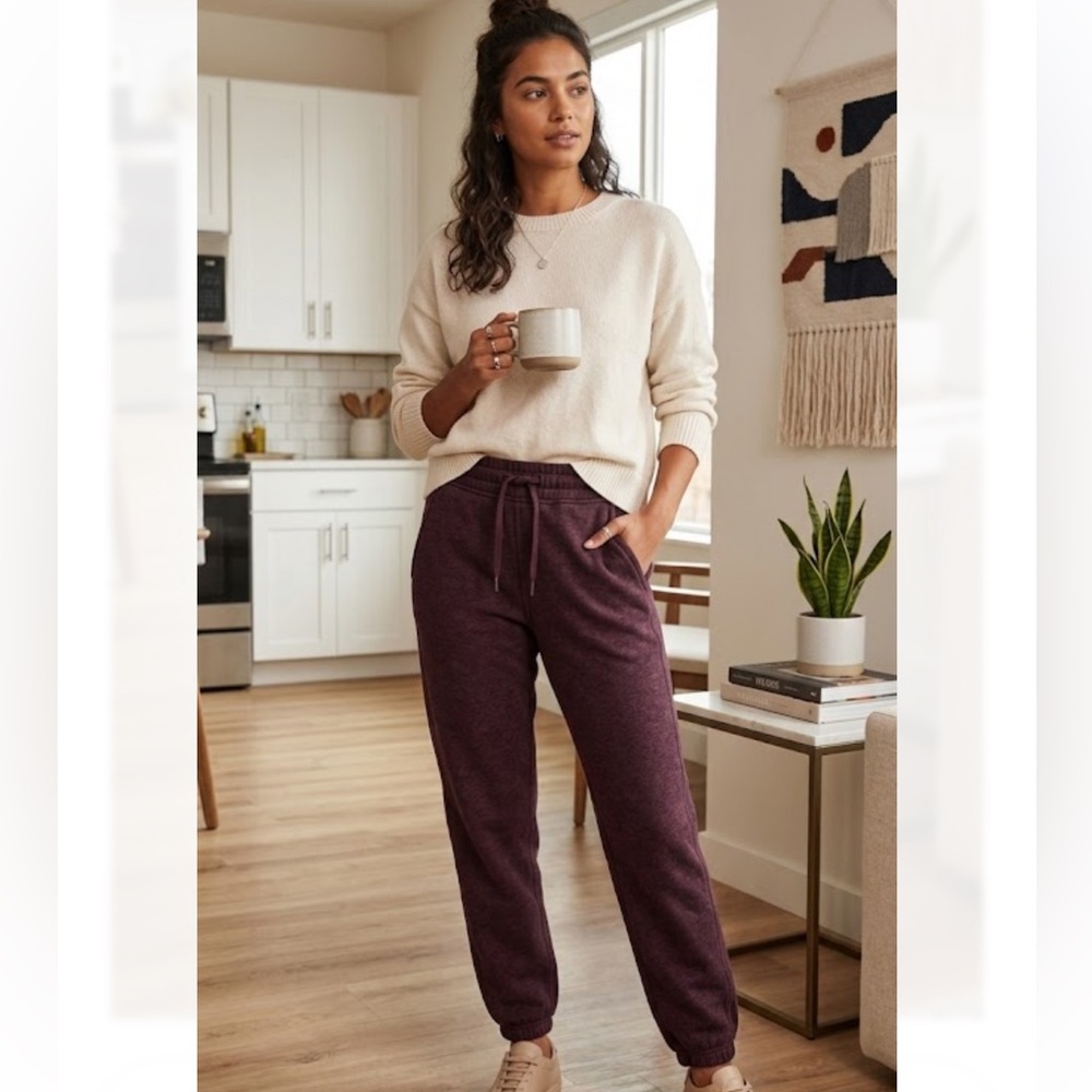 lululemon athletica Heathered Plum Fleece Sweatpants